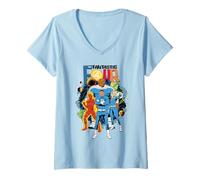 Donna Marvel The Fantastic Four: First Steps Cosmic Group Shot Maglietta con Collo a V
