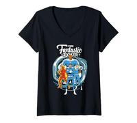 Donna Marvel The Fantastic Four: First Steps Family Group Shot Maglietta con Collo a V