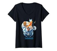 Donna Marvel The Fantastic Four: First Steps First Family Poster Maglietta con Collo a V