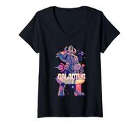 Donna Marvel The Fantastic Four: First Steps Galactus Retro Logo Maglietta con Collo a V