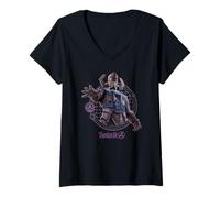 Donna Marvel The Fantastic Four: First Steps Galactus Retro Shot Maglietta con Collo a V