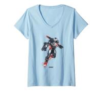 Donna Marvel War Machine Avengers Endgame Painted Portrait Maglietta con Collo a V
