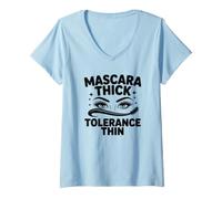 Donna Mascara Diva Attitude Thick Tolerance Thin MUA Introvert Maglietta con Collo a V