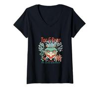 Donna Maschera Yokai Ocean Design Tide & Spirit Maglietta con Collo a V