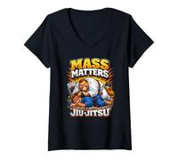 Donna Mass Matters Jiu-Jitsu Divertente Maglietta con Collo a V