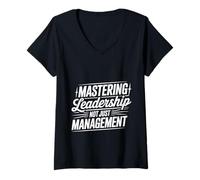 Donna Mastering Leadership Not Just Management Crescita - Maglietta con Collo a V