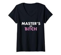 Donna Master's Lil Bitch Fetish Slave Devote Gioco di Ruolo Sugar Daddy Maglietta con Collo a V