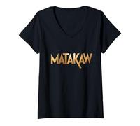 Donna Matakaw Filippino Parola Umorismo Sempre Hungry Pinoy Donne Uomini Maglietta con Collo a V