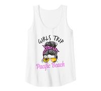 Donna Matching Girls Trip Pacific Beach California Chignon disordinato Capelli Canotta