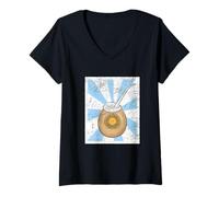 Donna Mate Argentino Camicia Yerba Mate Playera Maglietta con Collo a V