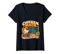 Donna Matematica del Pollo I Numeri Non mentono Divertente Custode Maglietta con Collo a V