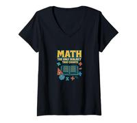 Donna Matematica L'unico Soggetto Che Conta Divertente Insegnante Design Maglietta con Collo a V