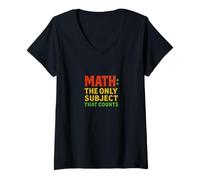 Donna Matematica L'unico Soggetto Che Conta Divertente Insegnante Design Maglietta con Collo a V