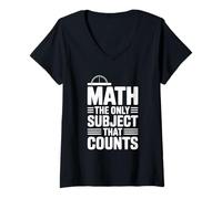 Donna Matematica L'unico Soggetto Che Conta Divertente Insegnante di Matematica Maglietta con Collo a V