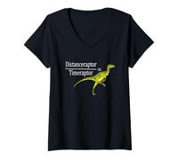 Donna Matematica Velociraptor - Dinosauro Divertente Maglietta con Collo a V
