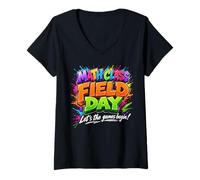 Donna Math Class Let The Games Begin Field Day Maglietta con Collo a V