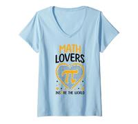 Donna Math Love Ispirare Il Mondo 3.14 Giornata della Matematica Pi Day Maglietta con Collo a V