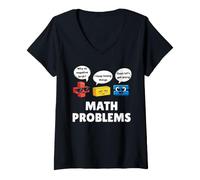 Donna Math Problems Symbols Funny Back to School Men Women Kids Maglietta con Collo a V