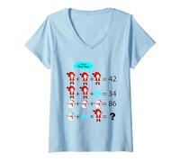 Donna Mathematical Funny Riddle Puzzles Game Graphic Cool Designs Maglietta con Collo a V