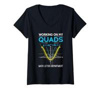 Donna Mathletics Working On My Quads Algebra Algebra Math Teacher Maglietta con Collo a V