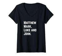 Donna Matteo Mark Luke e John Christian Nomi Maglietta con Collo a V