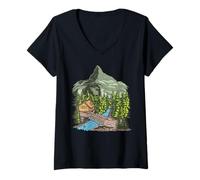 Donna Matterhorn Zermatt Svizzera Maglietta con Collo a V
