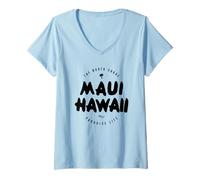 Donna Maui North Shore Paradise Life Hawaii Maglietta con Collo a V