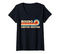 Donna MAURO First Name Funny Retro Vintage Birthday Maglietta con Collo a V