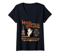Donna Mauro Giuliani Maestro Dall'Italia Maglietta con Collo a V