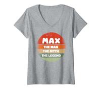 Donna Max - L'uomo Il mito La leggenda Maglietta con Collo a V