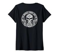 Donna May The Bridges I Burn Light My Way Funny Goth Gothic Skull Maglietta con Collo a V