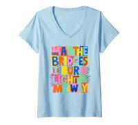 Donna May The Bridges I Burn Light My Way Pop Art degli Anni '90 Maglietta con Collo a V