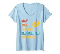 Donna May Your Fasting Be Accepted - Ramadan Kareem Month 2026 Maglietta con Collo a V