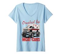Donna MCAT CARS Exam s Medical Students s Monster Truck Ambulanza Maglietta con Collo a V