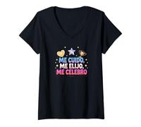 Donna Me Cuido, Me Elijo, Me Celebro Empowerment Citazione Maglietta con Collo a V
