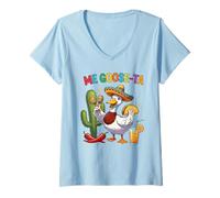 Donna Me Goose-Ta Funny Duck Sombrero Taco Fiesta Maglietta con Collo a V
