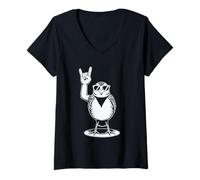 Donna Meadowlark Punk Rock Rocker Heavy Metal Maglietta con Collo a V