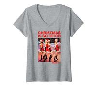 Donna Mean Girls Christmas Is So Fetch Santa Outfit Scene Poster Maglietta con Collo a V