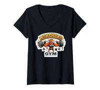 Donna Meathead Gym Potenza e Forza Bodybuuilding Maglietta con Collo a V