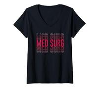 Donna Med Surg Infermiere Medico Chirurgico Infermiere Pronto Soccorso Maglietta con Collo a V