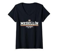 Donna Medellin Colombia Maglietta con Collo a V