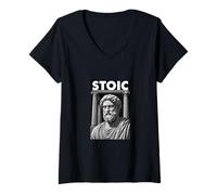 Donna Meditazioni stoiche/Aurelio/stoicismo/filosofia Romana Maglietta con Collo a V