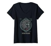 Donna Medusa Studio Clinico Mitologia Anatomica Sguardo Maglietta con Collo a V