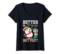 Donna Meglio Non Pout Snowman Pesi di Sollevamento Maglietta con Collo a V