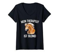 Donna Mein Therapeut Ist Blond Lustiges Haflinger Maglietta con Collo a V