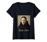 Donna Meister Eckhart Filosofo Teologo Maglietta con Collo a V