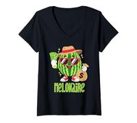 Donna Melon Millionaire Pun Maglietta con Collo a V