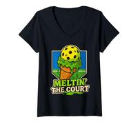 Donna Meltin The Court - Pallone da Paddle per Gelato a Goccia Maglietta con Collo a V