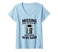 Donna Meme Car Guy Funny Mechanic con Presa da 10 mm Have You See Me Maglietta con Collo a V