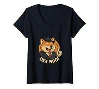 Donna Meme Coins Dex ha pagato criptovalute Alert Design Maglietta con Collo a V
